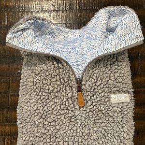 Men's USA Palm 1/4 Zip Reversable Sherpa XXL Grey/Blue